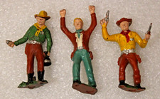 3 Figures 1960s MARX WARRIORS OF THE WORLD COWBOY WESTERN Read Description