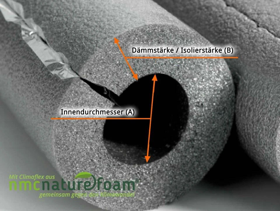 Rohrisolierung 2x1m PE selbstklebend Isolierschlauch 13mm Dämmstärke Climaflex - Bild 3 von 4