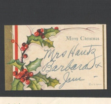 Tarjeta de Navidad vintage entrega floristería Hutchings floristería Akron 8, Ohio