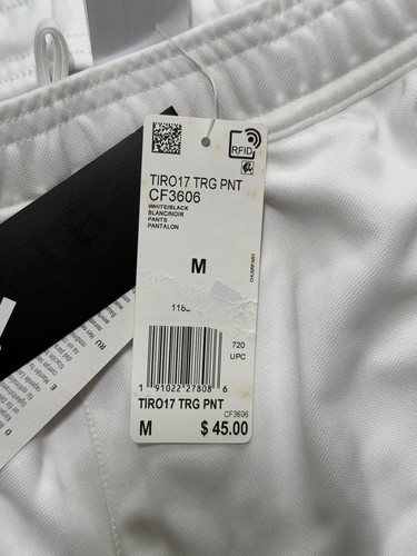 adidas Athleisure Wear Mens Climacool Jogger Zip Pants White Black Size M CF3606 - Picture 11 of 11
