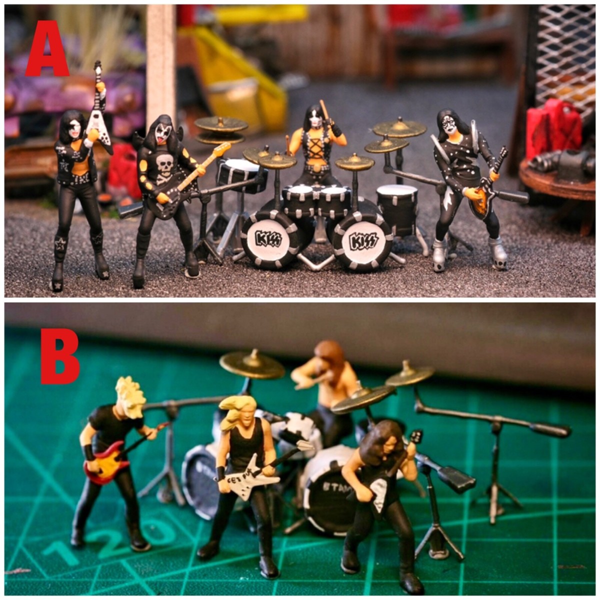 Miniature Figure Metallica Band Set Scale 1/64 or 1/87 for Diecast and Diorama