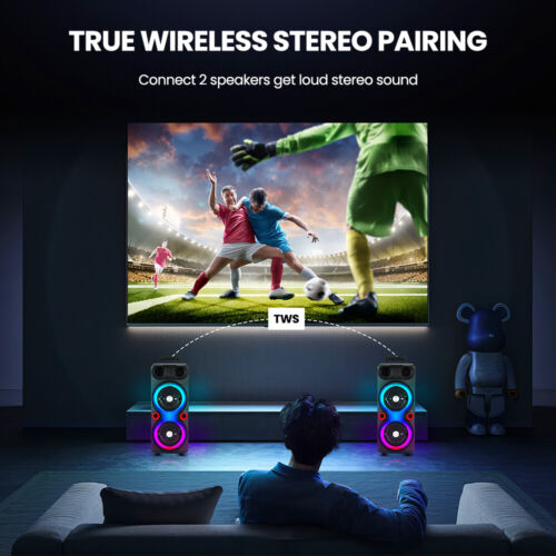 TWS Tragbarer Wireless Bluetooth Lautsprecher Stereo Subwoofer FM Musicbox AUX - Bild 9 von 18
