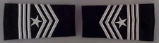 Sergeant Major SGM ROTC Epaulet Shoulder Boards male size White on Black