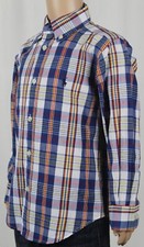 Ralph Lauren Childrens Blue Plaid Long Sleeve Dress Shirt Navy Pony NWT
