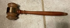 Vintage Wooden Judge's Gavel or Auctioneer Mallet Hammer - Worn Finish From Use