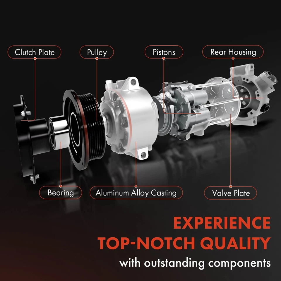 A/C AC Compressor for Toyota Corolla 1989-1997 Geo Prizm 1989-1992 10PA15E Style - Image 4 of 4