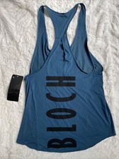 NWT Ladies Bloch Dance / Sport Tank, Size Small, Teal with Black BLOCH