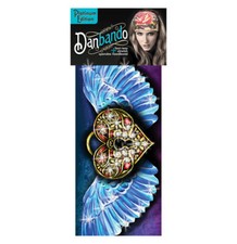 Heart Wings Lock Biker Rhinestone Danbando Bandanna Head Wrap Sweatband Headband