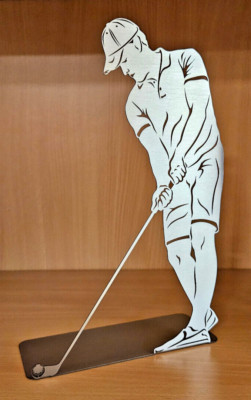 Aufsteller Golfer 30 cm hoch Figur mit Bodenplatte