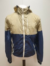 S485 Mens Jack & Jones Beige Blue Hooded Lightweight Windbreaker Jacket Uk L