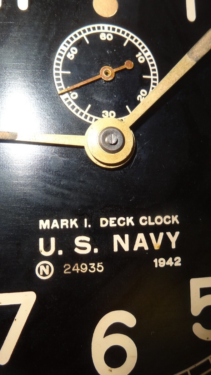 RARE! VTG CHELSEA WWII U.S. NAVY N. 24935 MARK I. DECK CLOCK 1942