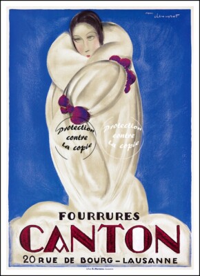 WERBUNG PELZ KANTON Rf231 - POSTER HQ 50x70cm eines VINTAGE POSTERS