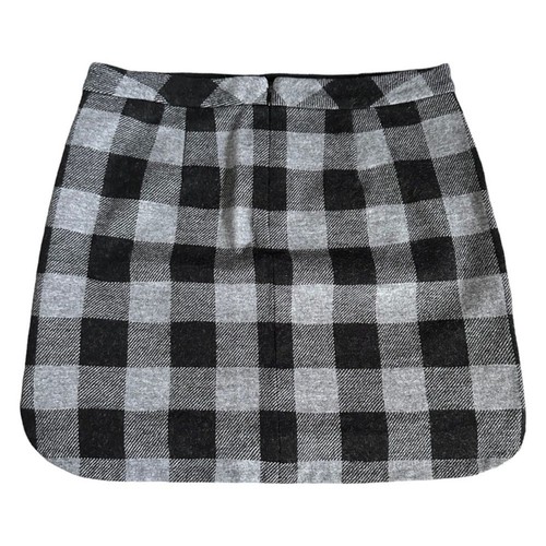 Mini jupe noire à carreaux en laine mélangée Madewell taille 2 classique preppy - Photo 2/5