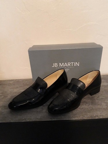 JB Martin Mocasines Charol Talla 38,5 Zapatos Mujer Negro Y Gris | eBay