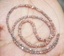 10 cts 1.5-2.5mm Natural Red Raw Diamond beads, Red rough diamond beads 8" inc