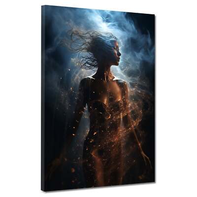Magische Frau modern Leinwandbild Wandbild Kunstdruck XL Wanddeko