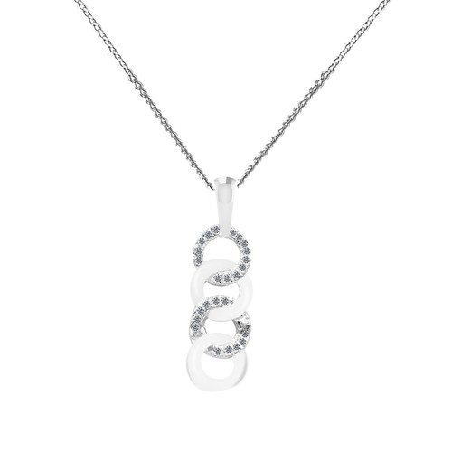 0,06 kt natürlicher IGI-zertifizierter weißer Diamant Damenanhänger in 14 Kt Weißgold - Bild 3 von 4