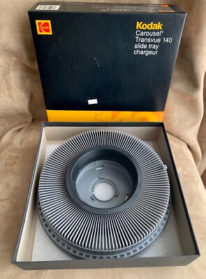 Gray Kodak Transvue 140 Slide Tray Carousel Projector The Original Box w/papers