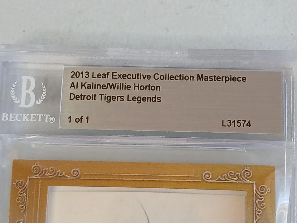 AL KALINE & WILLIE HORTON Legends 2013 Leaf Exec Obra Maestra 1/1 Doble Corte Automático Foto 2 de 4