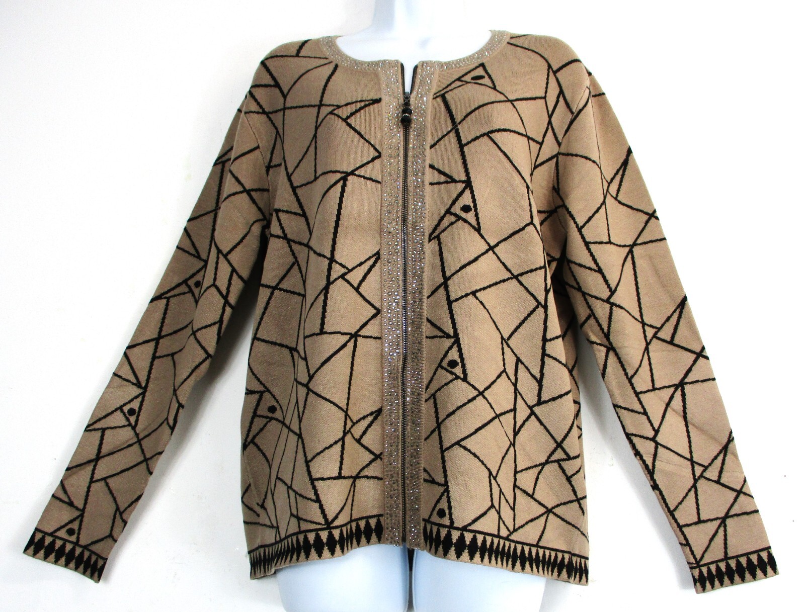 Mujer Deluxe Mezcla Fibra Zipup Cárdigan/Chaqueta Talla: M/L (12-16) XL/XXL (