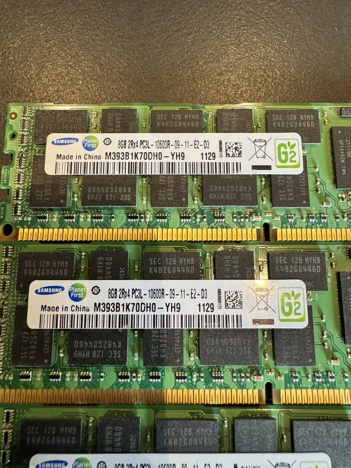(Lot of 8)Samsung 8GB M393B1K70DH0-YH9 2Rx4 PC3L 10600R - Image 4 of 4