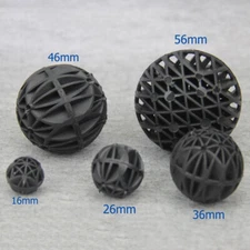 Aquarium Bio Balls w/Sponge Filter Media Bag Wet/Dry Koi Fish Pond Reef 16-56mm