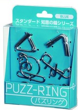 Hanayama PUZZ-RING Wire puzzles Ring set "Blue" Disentanglement puzzle Japan
