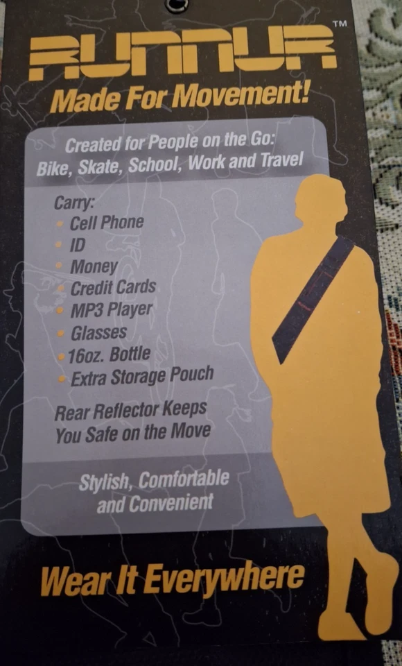 RUNNUR Purple Sling Pocket  Hands-Free Cross-Body Multi-Pocket Reflector NWT - Image 2 of 4