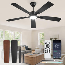 52 Inch Ceiling Fans with Lights and Remote, Stepless Color Temperature Change 