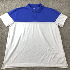 Old Navy Classic Fit Polo Shirt Men's XXL Blue White Colorblock Short Sleeve