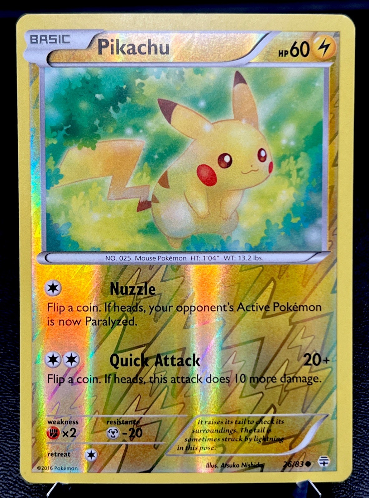 Pikachu 26/83 LP Reverse Holo Adorable Smile Artwork Generations Pokémon Card!