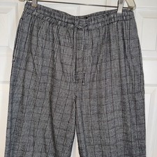 Nautica Mens Large Classic Gray Plaid Pajama Lounge Pants Sleepwear Drawstring