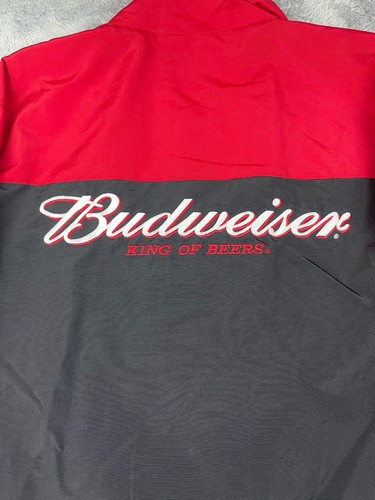 VTG Nascar Jacket Mens Large Red Dale Earnhardt Jr Budweiser Chase Authentics - Picture 16 of 17