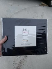 Lala Loom Sheet Set Oeko-Tex Standard 100 - Black - Twin Size - New