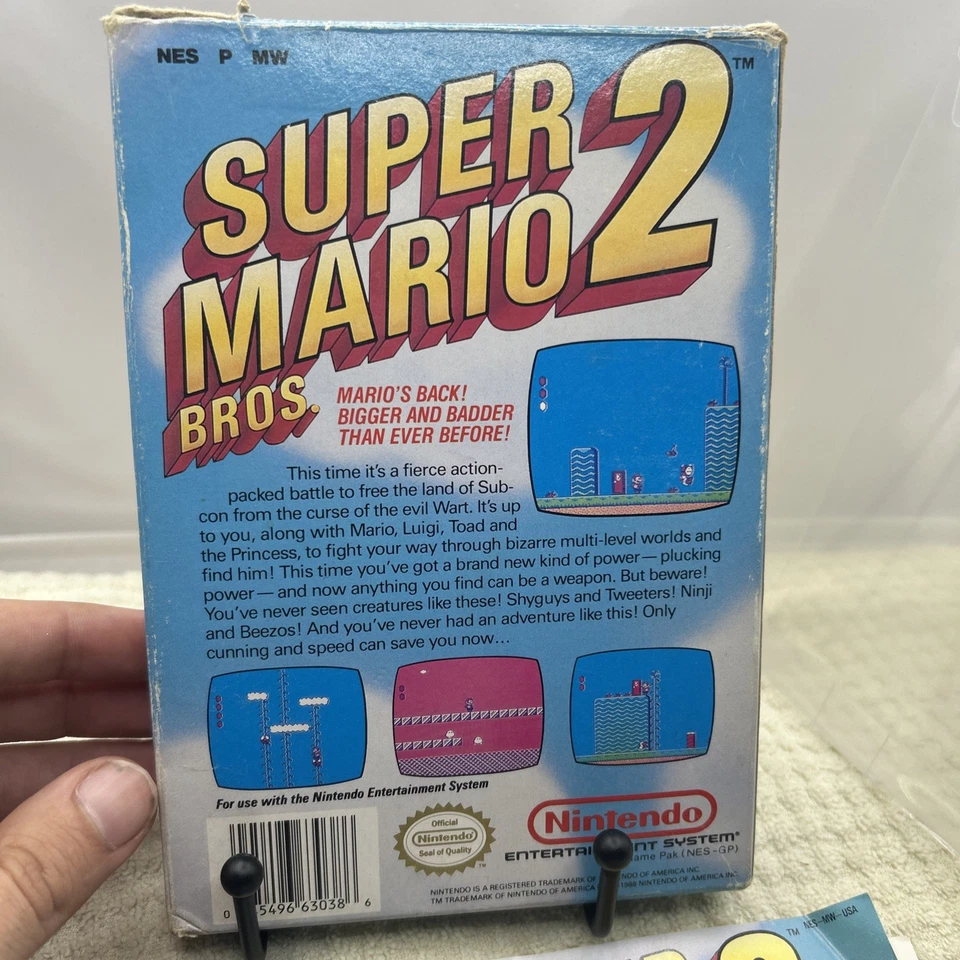 Super Mario Bros 2 NES Nintendo Complete w/ Manual CIB Tested - Image 4 of 4