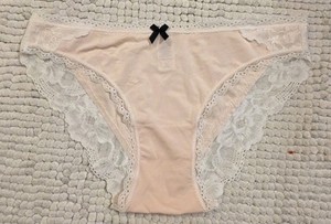 Sexy Soft and Lace Trim Pink Bikini Pink Panties L