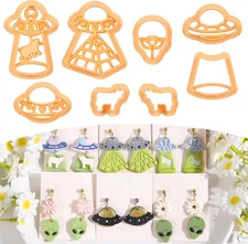 Spaceship Polymer Clay Cutters - 8 Pcs Unique Airship Shapes Clay Earrings Ma...
