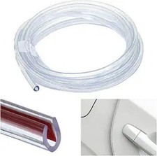 Universal U-Shape Clear Chrome Door Edge Guards, 16ft Rubber Size: 16ft Clear