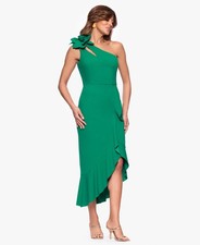 Xscape Women's Asymmetrical Ruffled High-Low Dress - Green-12