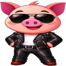 30 Custom Cool Happy Pig Personalized Address Labels