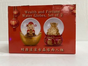 Wealth And Fortune Water Globes Set Of 2 Decorative Indoor Use