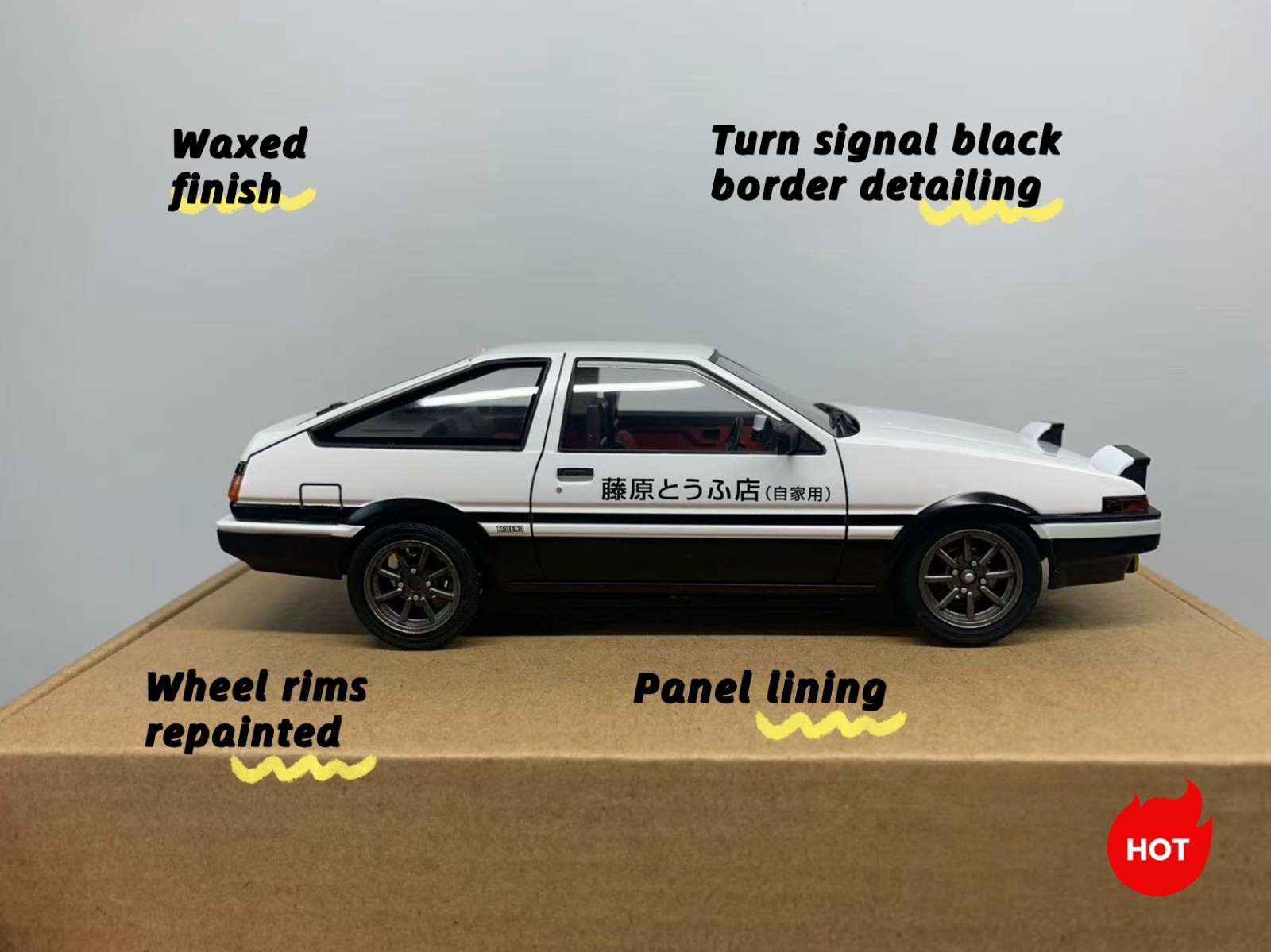 Aoshima 1/24 Initial D Toyota AE86 Trueno Takumi Fujiwara Pr