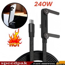 2-in-1 Invisible Holder Charger Cables 240W Fast Charging Cord with Phone Stand