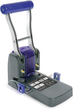 0247 ECO P2200 High-Capacity 2-Hole Punch, 100 Sheet Capacity, Black and Purple