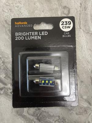 #ad 2 x Halfords advanced 12v Car C5W 239 6000K White LED Festoon Lightbulb GBP 11.00