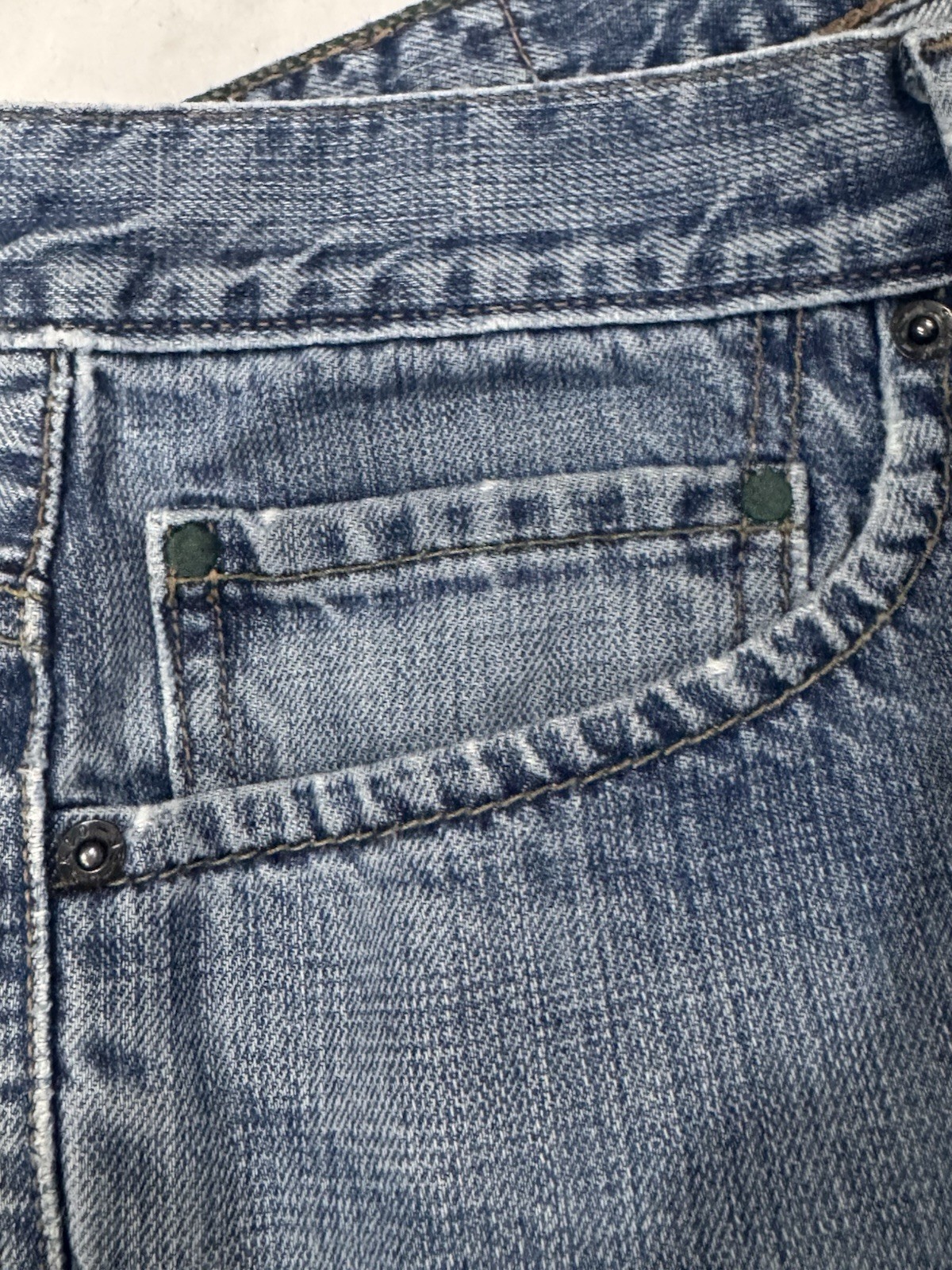 Levi Strauss Co 539 Vintage Straight Eco Jeans Mens W36 L34 White Green Tab Y2K image 3