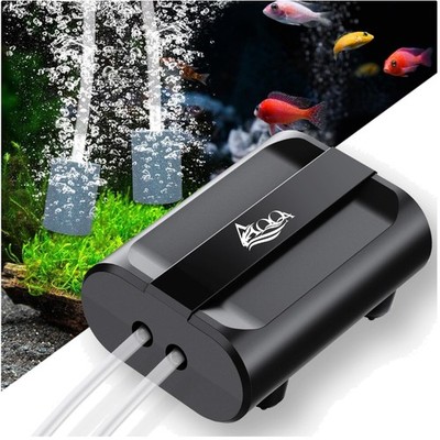 Aquarium Luftpumpe 5W doppelte Ausgänge leise sauerstoffpumpe 800L/min