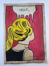 Roy Lichtenstein COA Art Painting Original Drawing Vintage Paper Signed