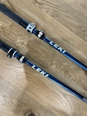 Pair Of Leki Micro Vario Carbon Anti Shock Trekking Poles