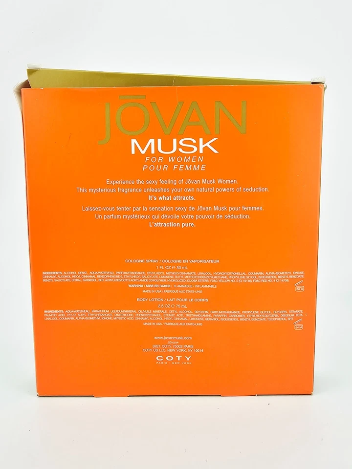 Jovan Musk Colonia Spray 1 oz Loción Corporal 2 oz 2 piezas Set de Regalo Para Hombres Coty Foto 4 de 4